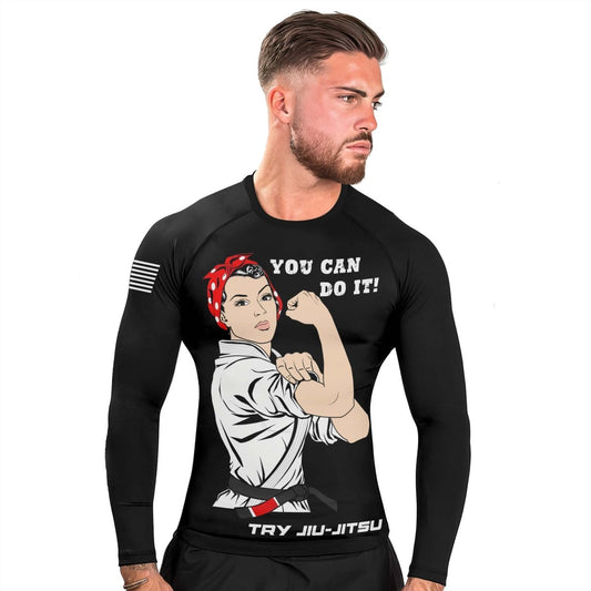 Mom Jiu - Jitsu Men's Long Sleeve Rash Guard - BattleFitGear