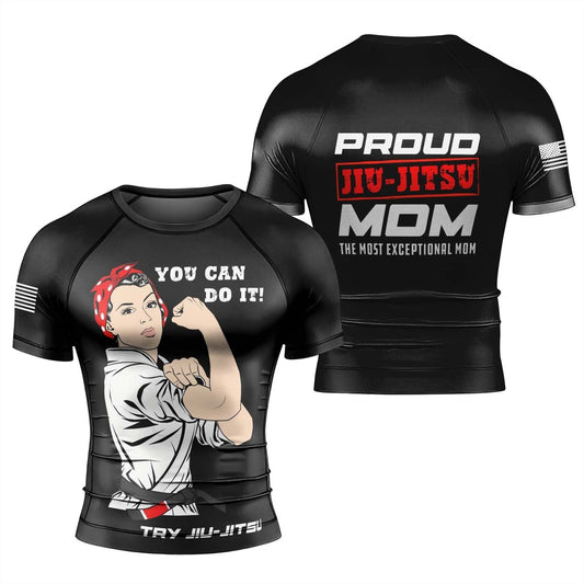 Mom Jiu - Jitsu Men's Short Sleeve Rash Guard - BattleFitGear