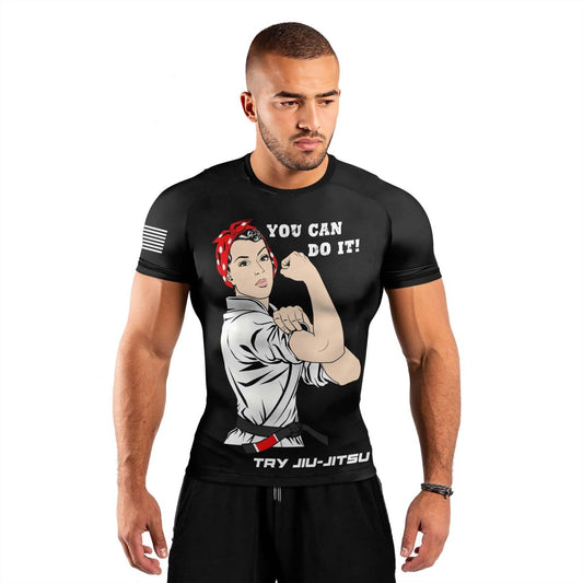 Mom Jiu - Jitsu Men's Short Sleeve Rash Guard - BattleFitGear