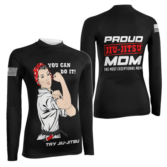 Mom Jiu - Jitsu Women's Long Sleeve Rash Guard - BattleFitGear