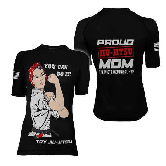 Mom Jiu - Jitsu Women's Short Sleeve Rash Guard - BattleFitGear