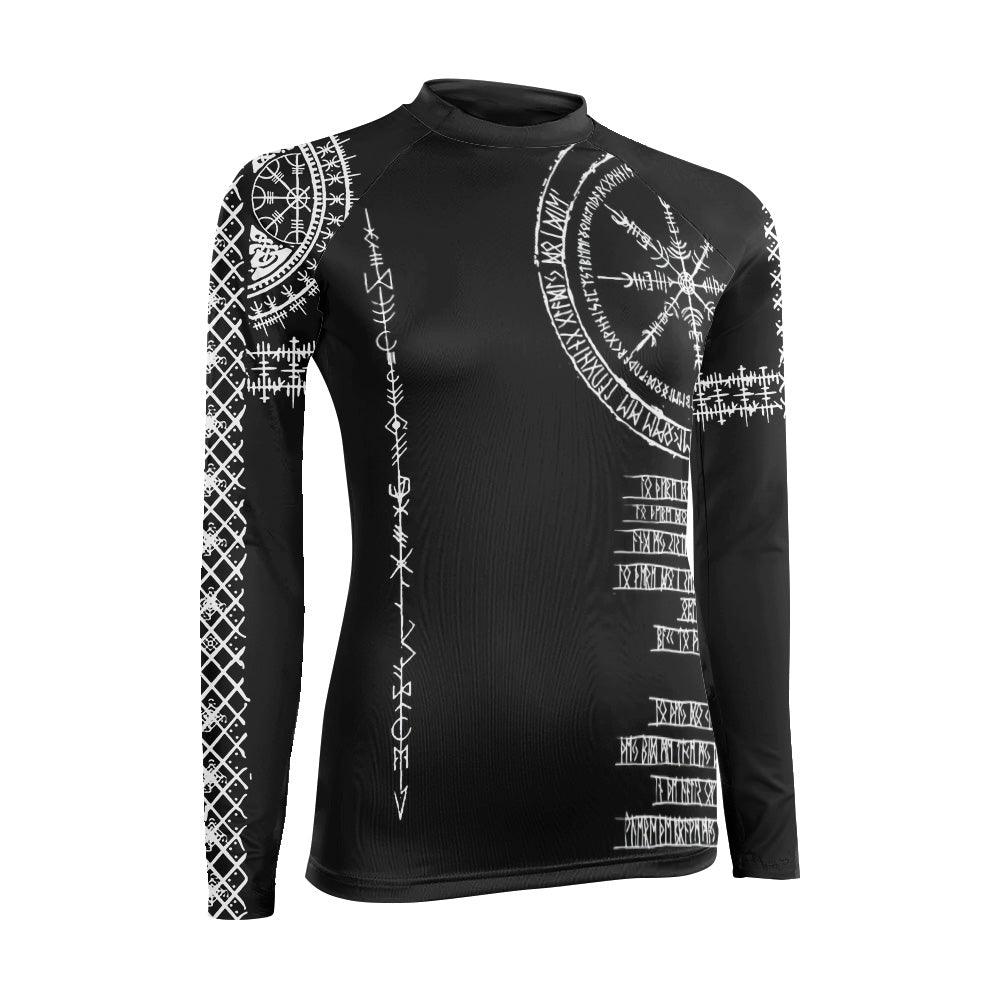 Vikings Shield Runes Women's Long Sleeve Rash Guard
