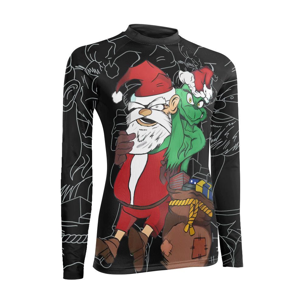 Grinch Christmas Women's Long Sleeve Rash Guard - BattleFitGear
