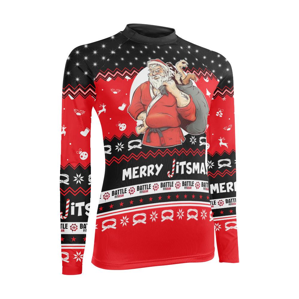 Villain Santa Claus Jitsmas Women's Long Sleeve Rash Guard