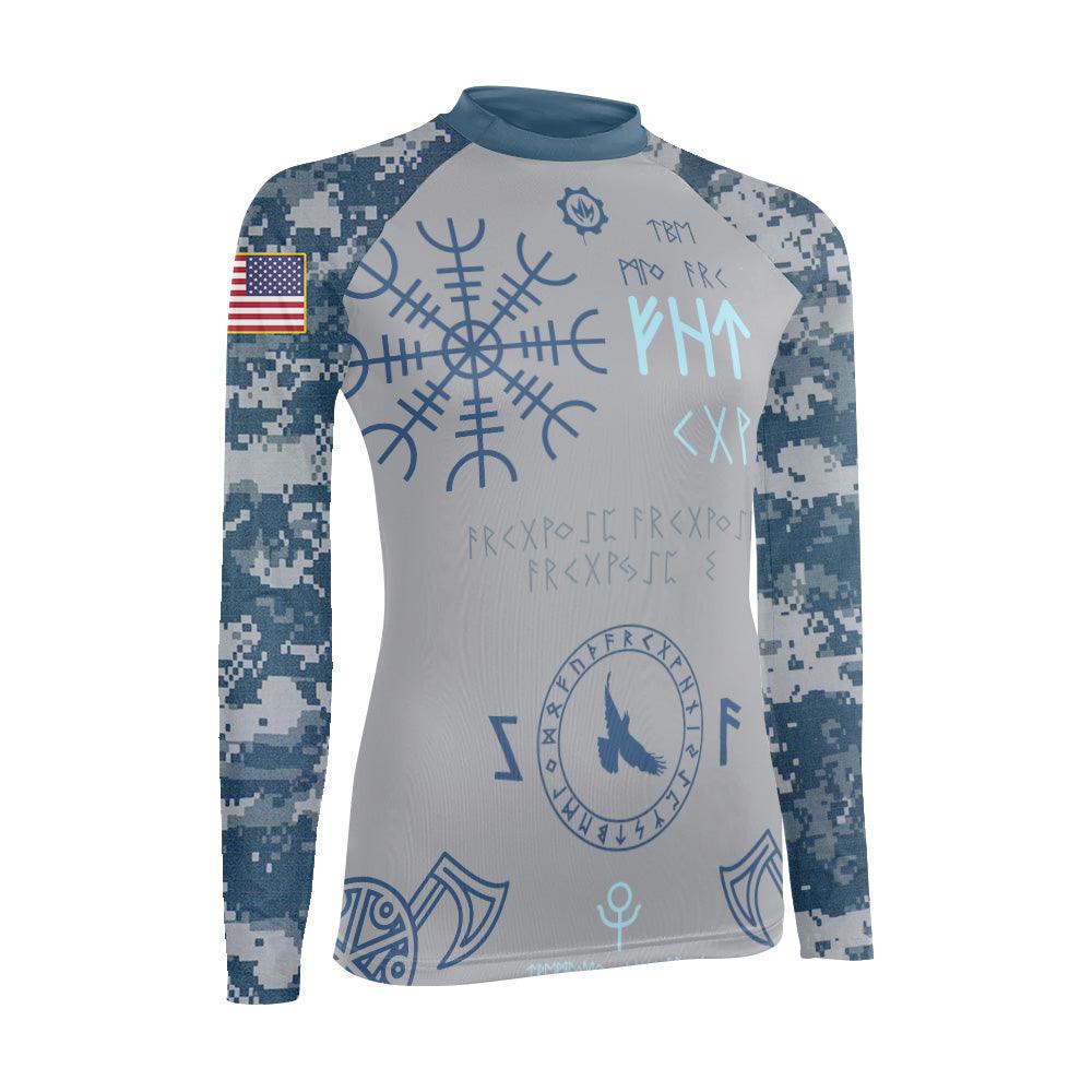 Navy Veteran Viking Women's Long Sleeve Rash Guard