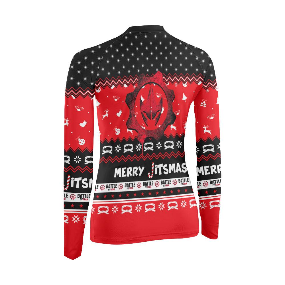 Villain Santa Claus Jitsmas Women's Long Sleeve Rash Guard