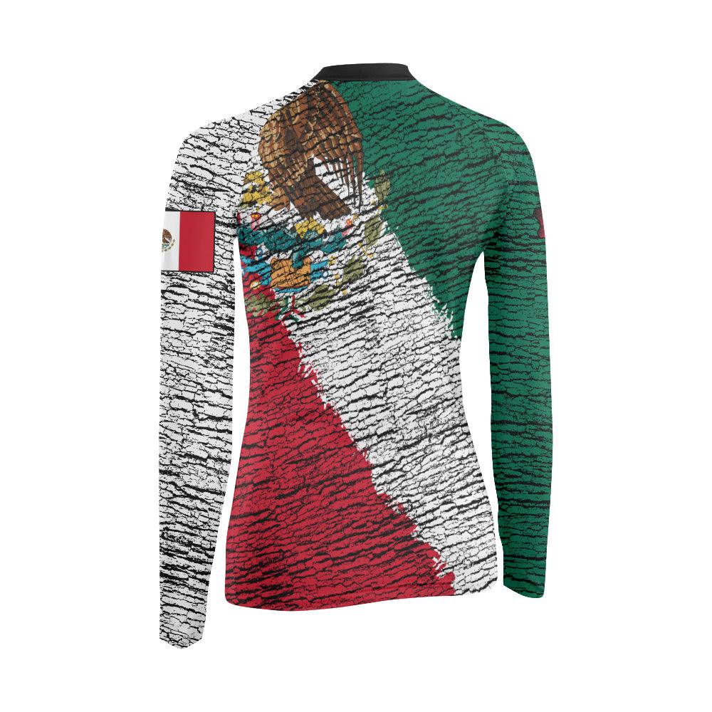 Mexico Flag Women's Long Sleeve Rash Guard