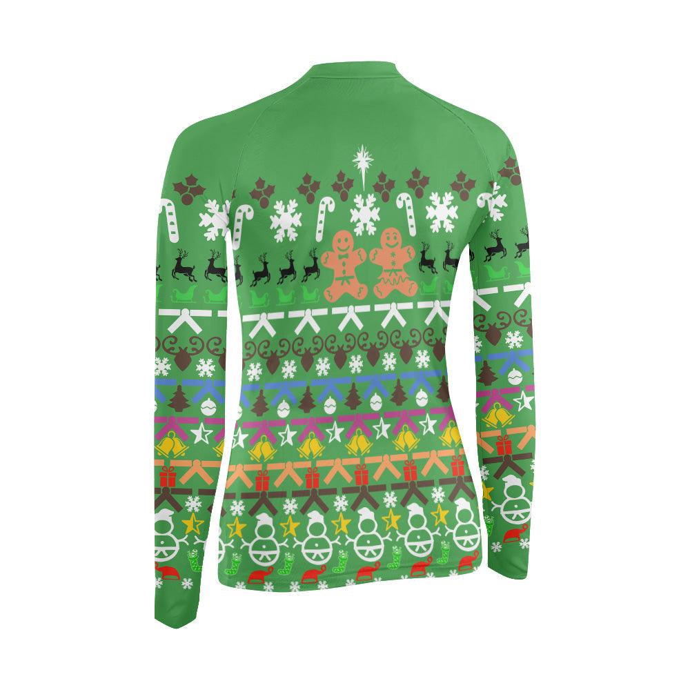 Christmas Gingerbread Women's Long Sleeve Rash Guard