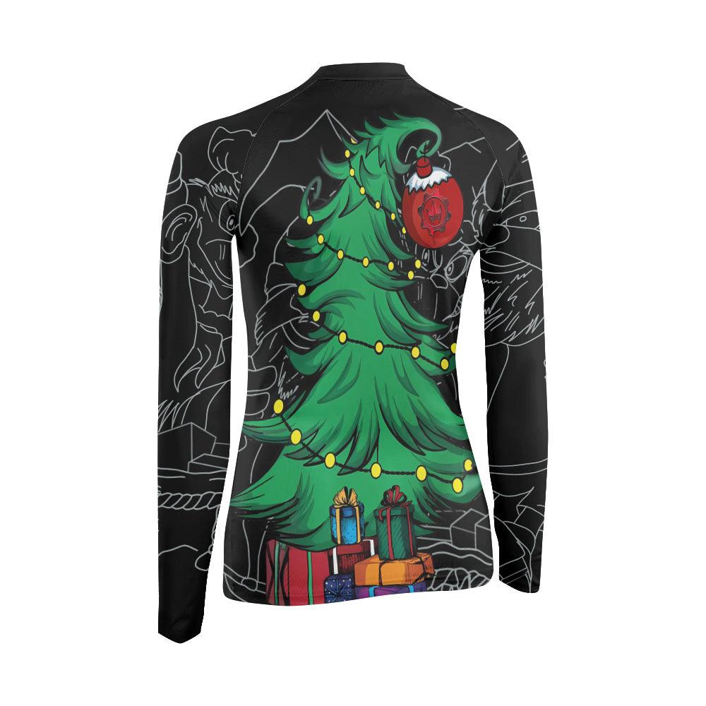 Grinch Christmas Women's Long Sleeve Rash Guard - BattleFitGear