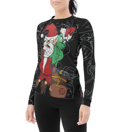 Grinch Christmas Women's Long Sleeve Rash Guard - BattleFitGear