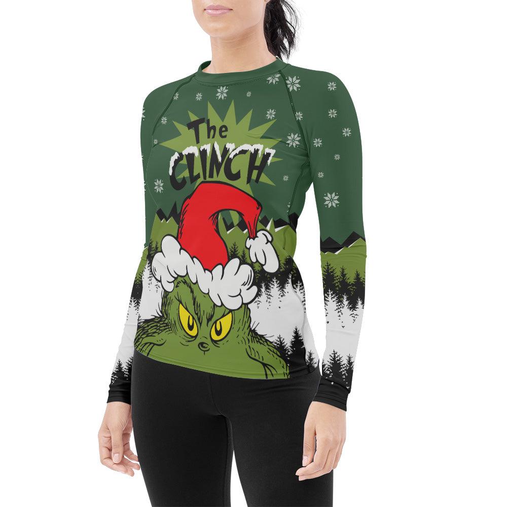 Grinch Santa Clause Women's Long Sleeve Rash Guard