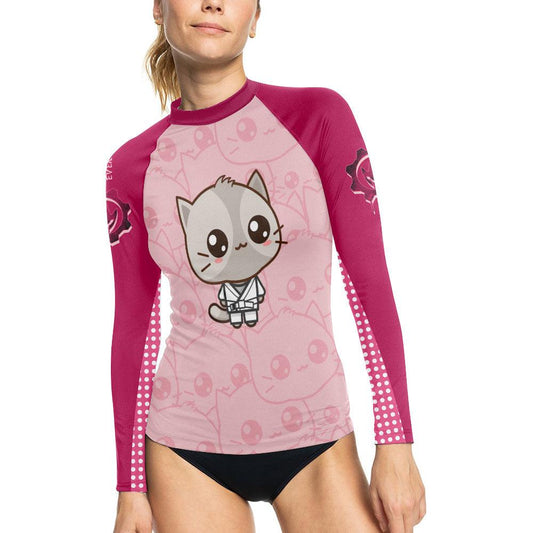 Kimeora Pink Women's Long Sleeve Rash Guard - BattleFitGear