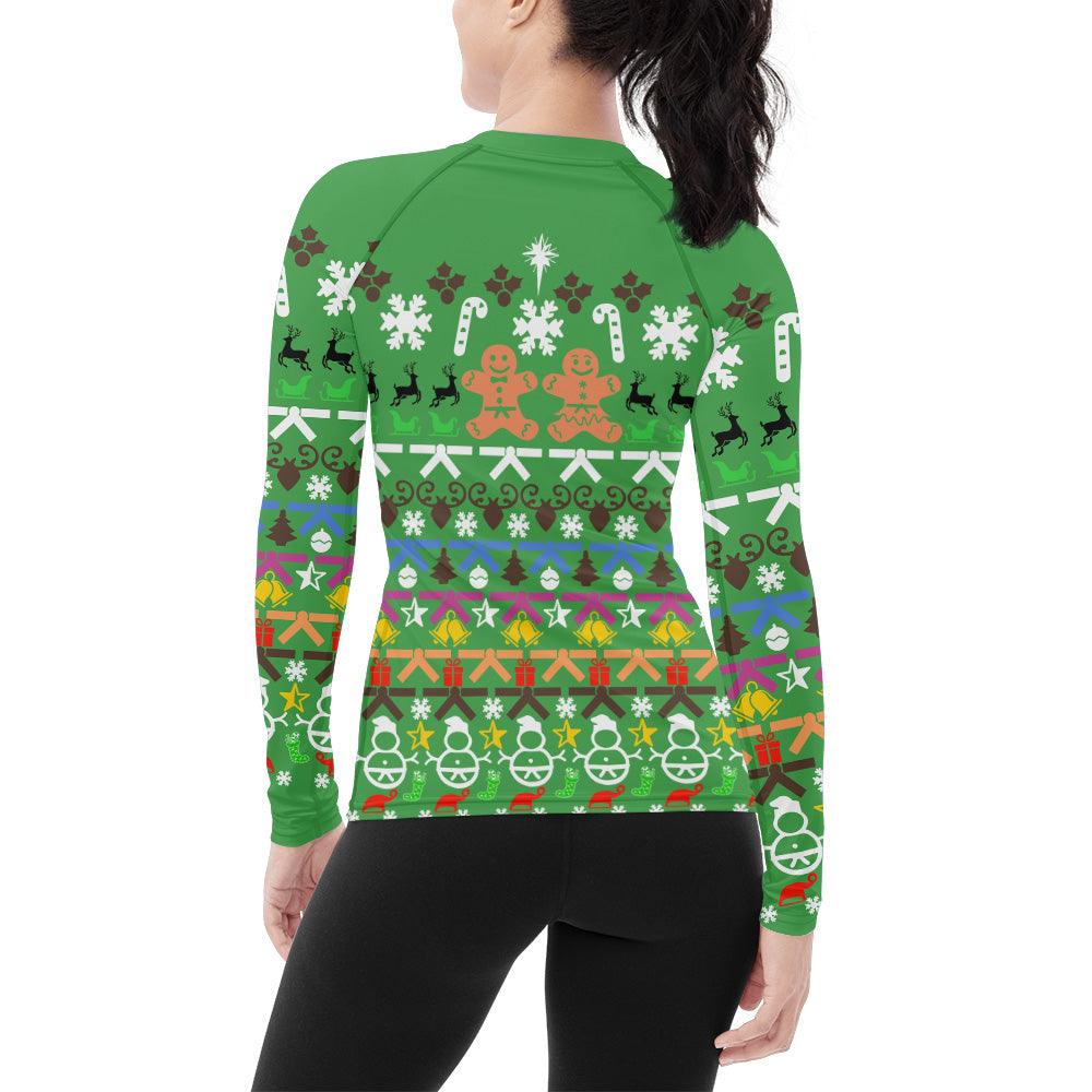 Christmas Gingerbread Women's Long Sleeve Rash Guard