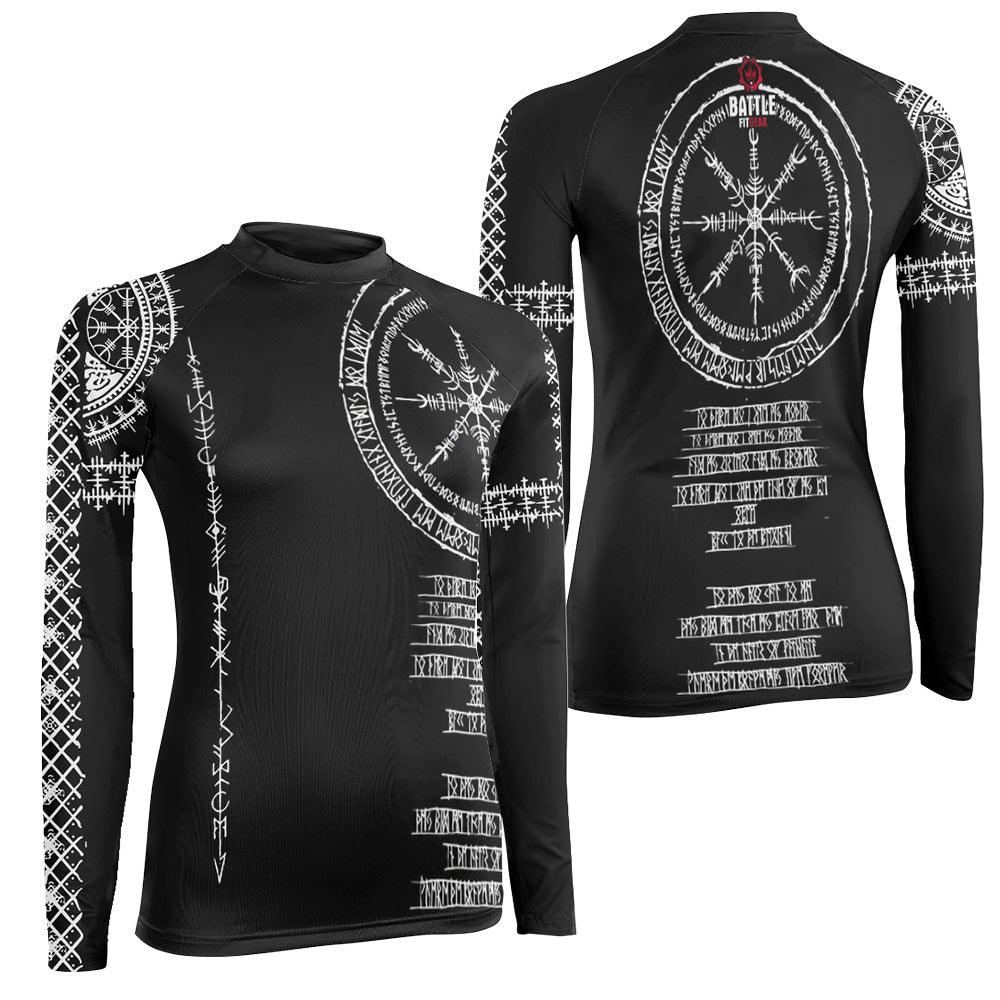 Vikings Shield Runes Women's Long Sleeve Rash Guard