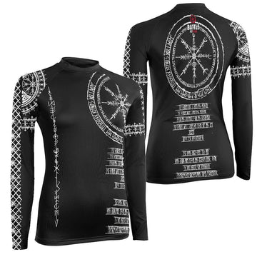 Vikings Shield Runes Women's Long Sleeve Rash Guard