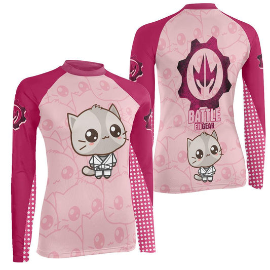 Kimeora Pink Women's Long Sleeve Rash Guard - BattleFitGear