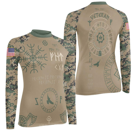 Marine Veteran Viking Women's Long Sleeve Rash Guard