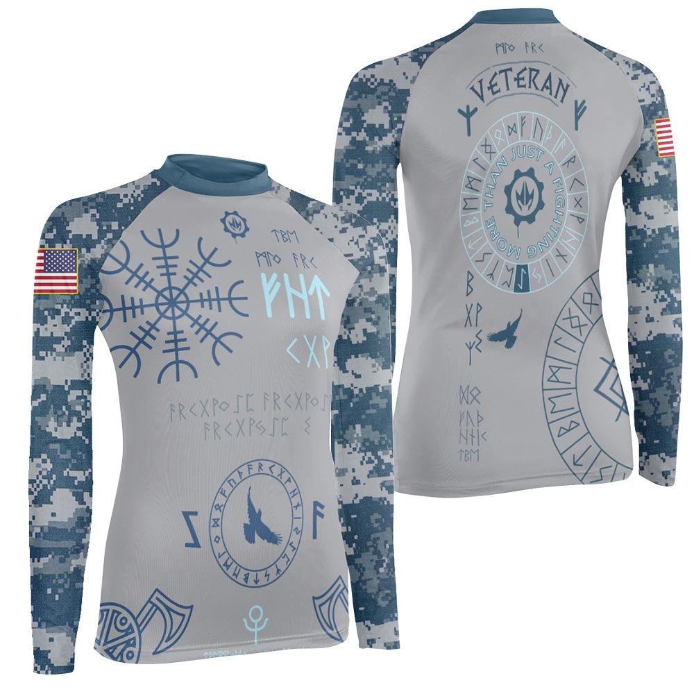 Navy Veteran Viking Women's Long Sleeve Rash Guard
