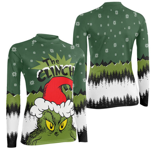 Grinch Santa Clause Women's Long Sleeve Rash Guard