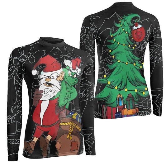 Grinch Christmas Women's Long Sleeve Rash Guard - BattleFitGear