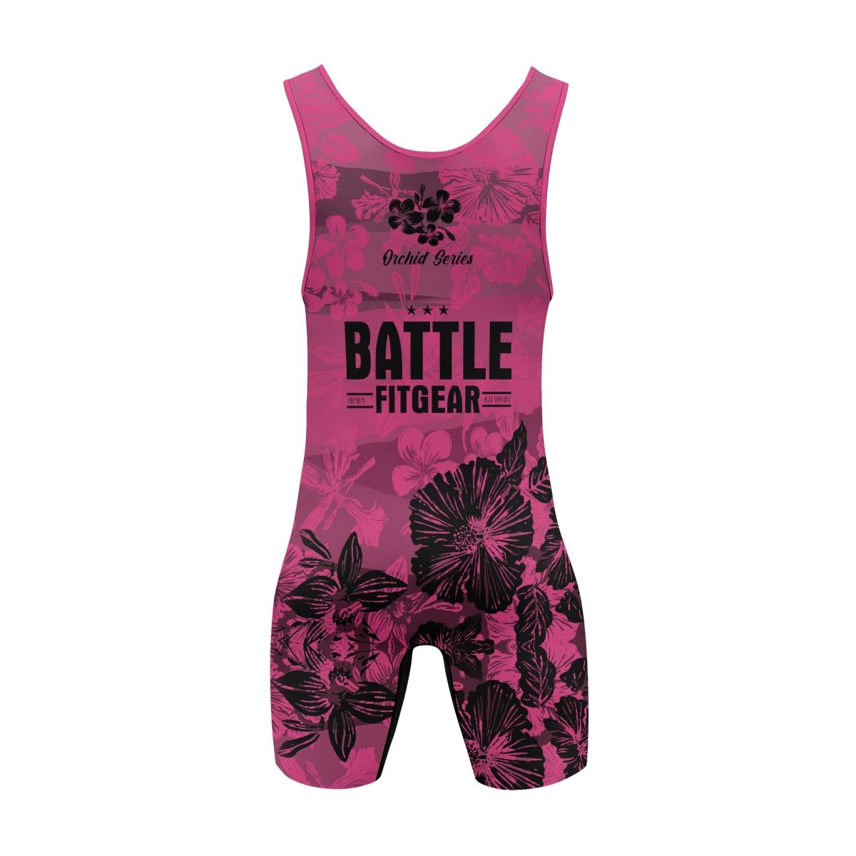 Orchid Series Floral Pink Heart Pattern Wrestling Singlets - BattleFitGear