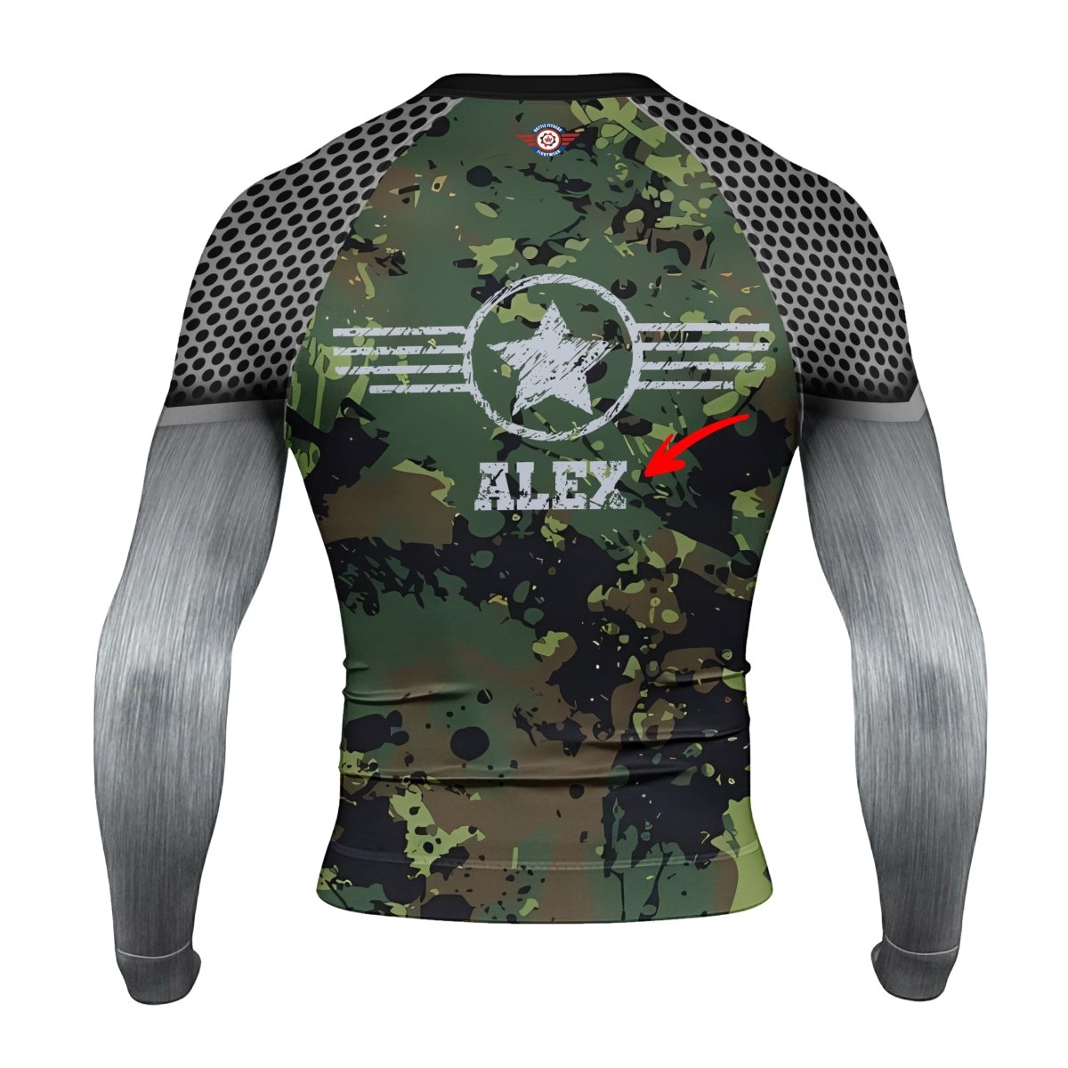 Personalized Jungle Army Men's Long Sleeve Rash Guard - BattleFitGear