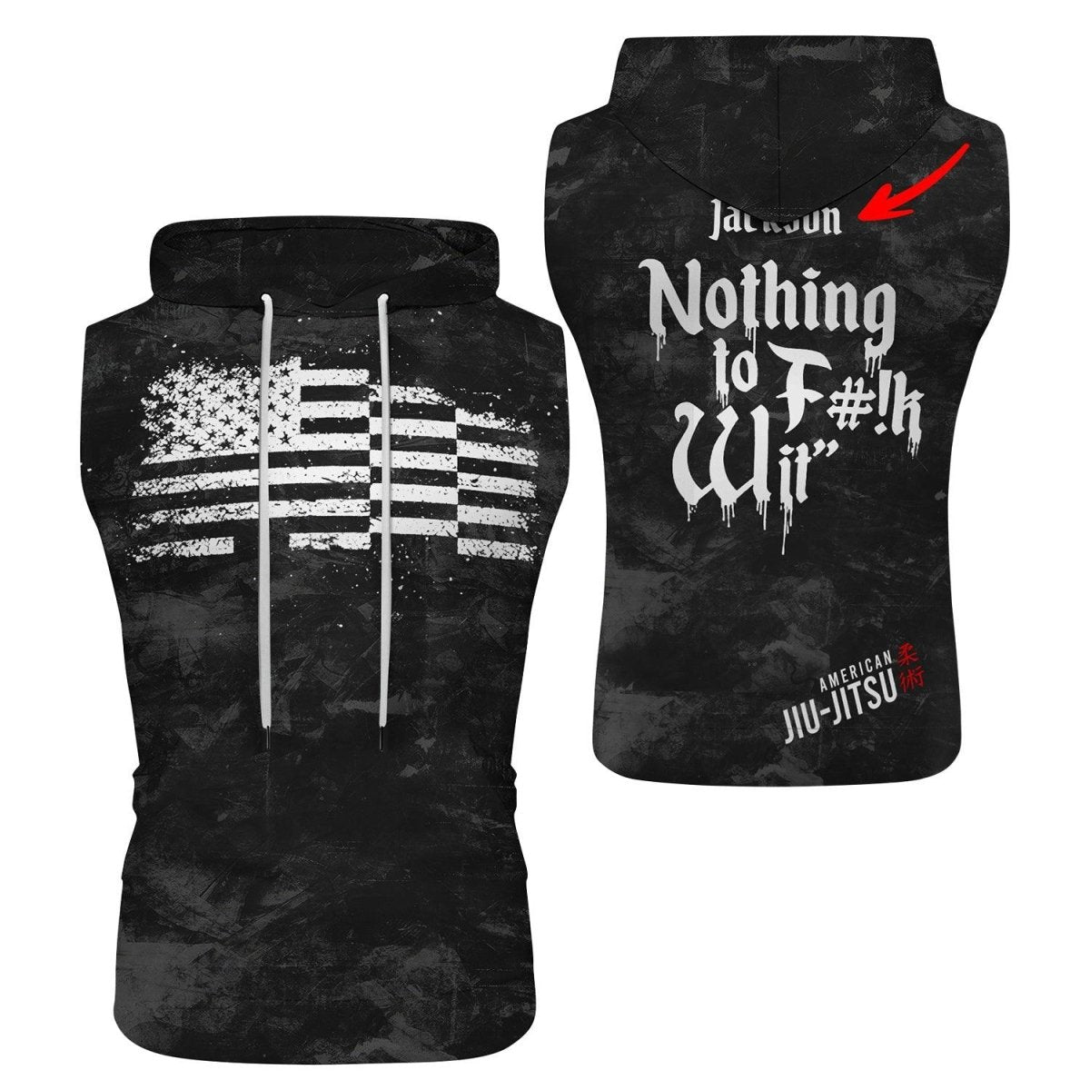 Personalized Painting American Flag Sleeveless Pullover & Zip Hoodie - BattleFitGear