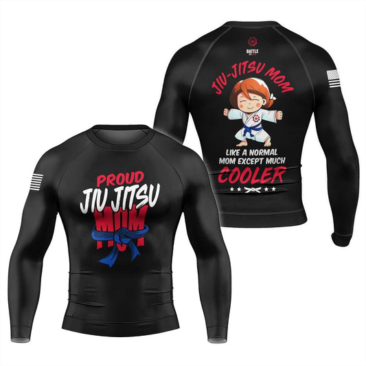 Proud Jiu - Jitsu Mom Men's Long Sleeve Rash Guard - BattleFitGear