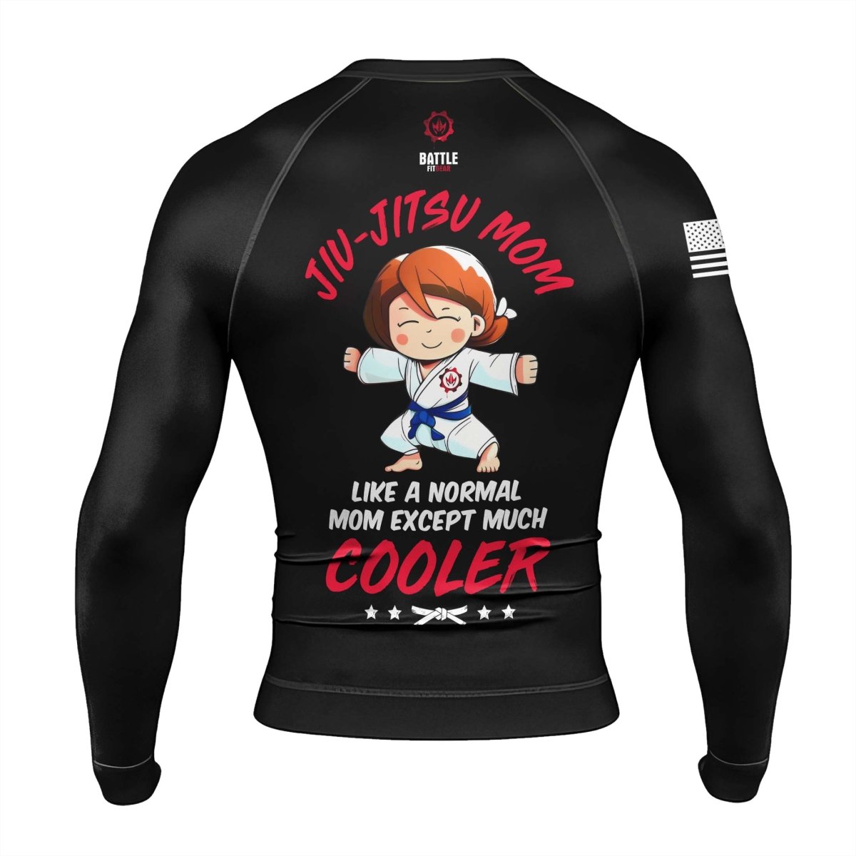 Proud Jiu - Jitsu Mom Men's Long Sleeve Rash Guard - BattleFitGear