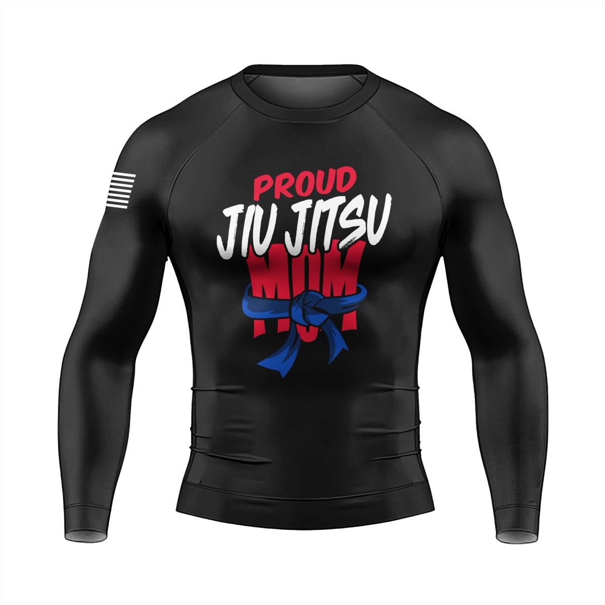 Proud Jiu - Jitsu Mom Men's Long Sleeve Rash Guard - BattleFitGear