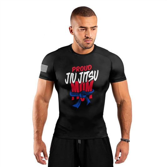 Proud Jiu - Jitsu Mom Men's Short Sleeve Rash Guard - BattleFitGear