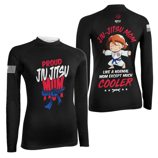 Proud Jiu - Jitsu Mom Women's Long Sleeve Rash Guard - BattleFitGear