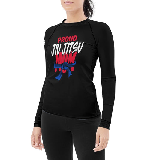 Proud Jiu - Jitsu Mom Women's Long Sleeve Rash Guard - BattleFitGear
