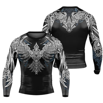 Phoenix Bird men long sleeve gym Rash Guard