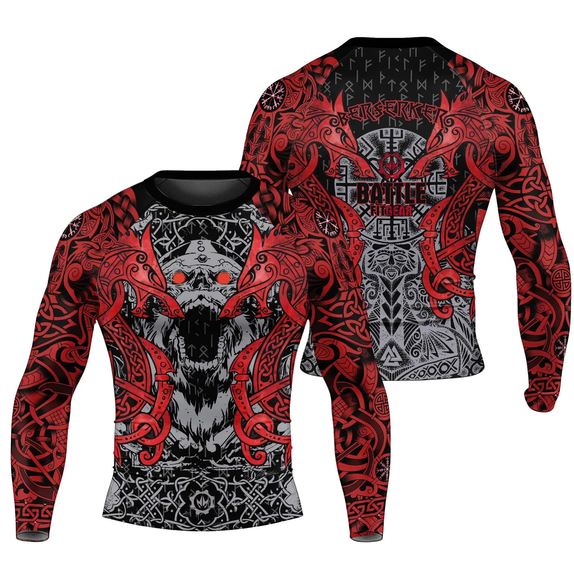 Rage Of Viking Berserker Men's Long Sleeve Rash Guard - BattleFitGear