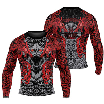 Rage Of Viking Berserker Men's Long Sleeve Rash Guard - BattleFitGear