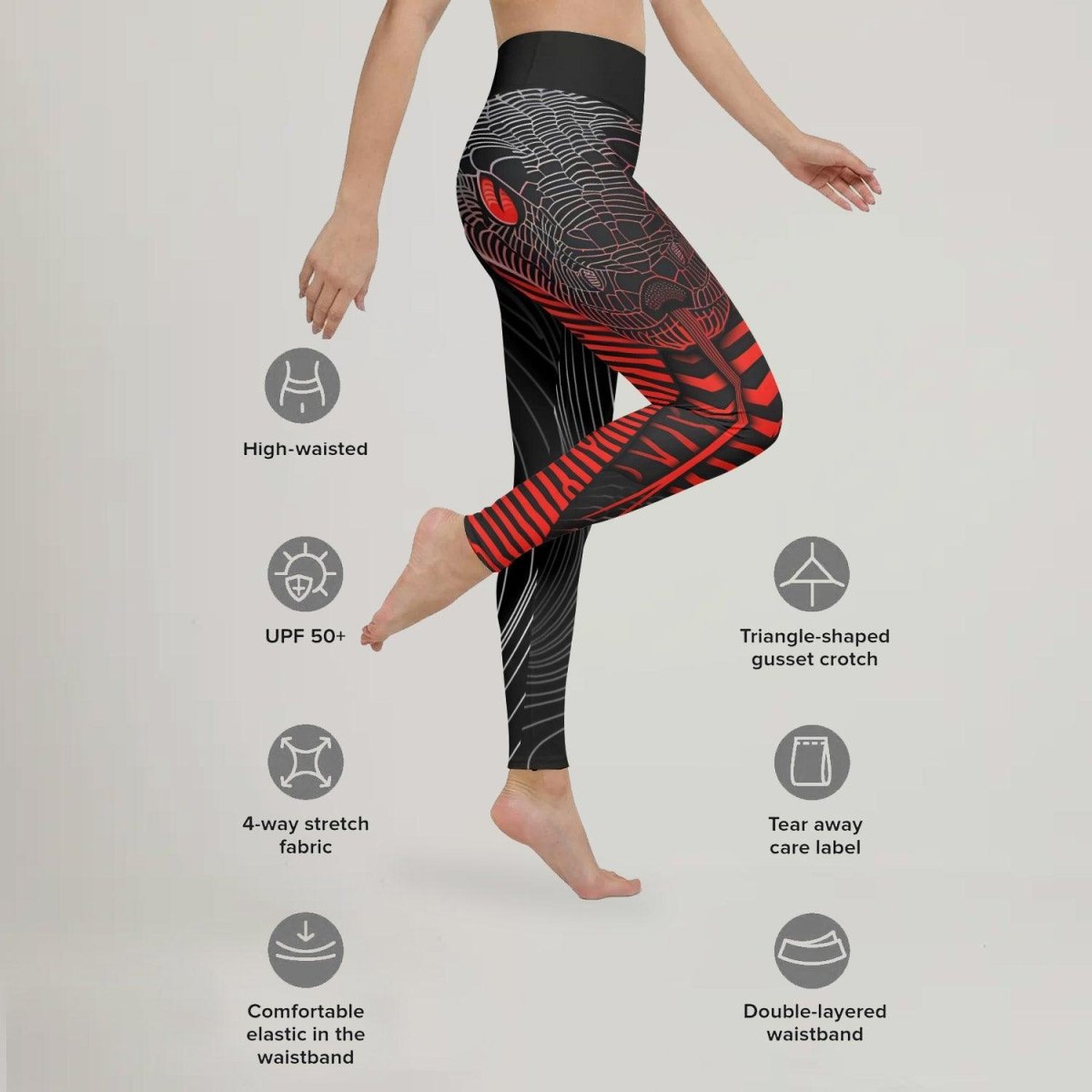 Red Eyes Snake Leggings - BattleFitGear