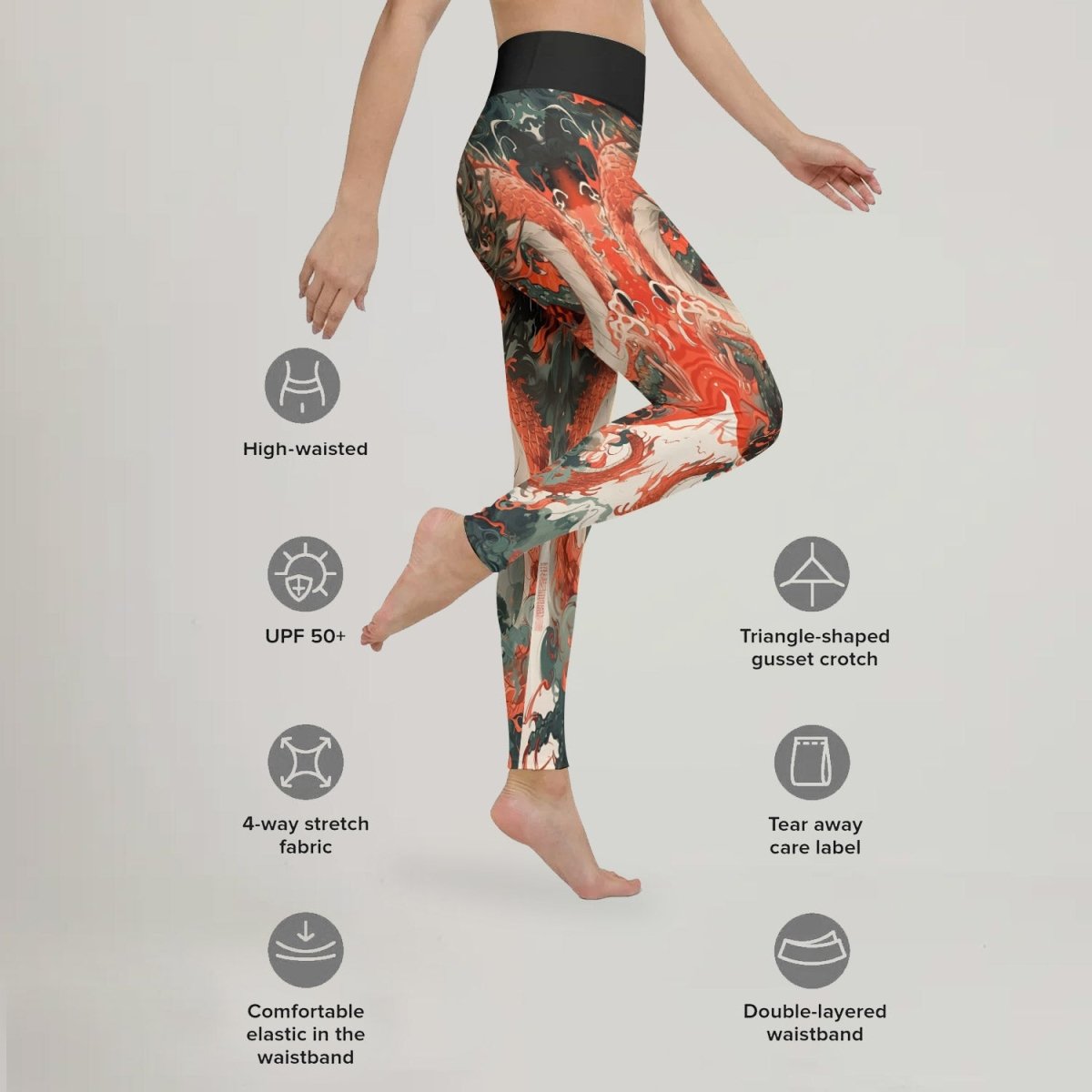 Rising Red Dragon Leggings - BattleFitGear