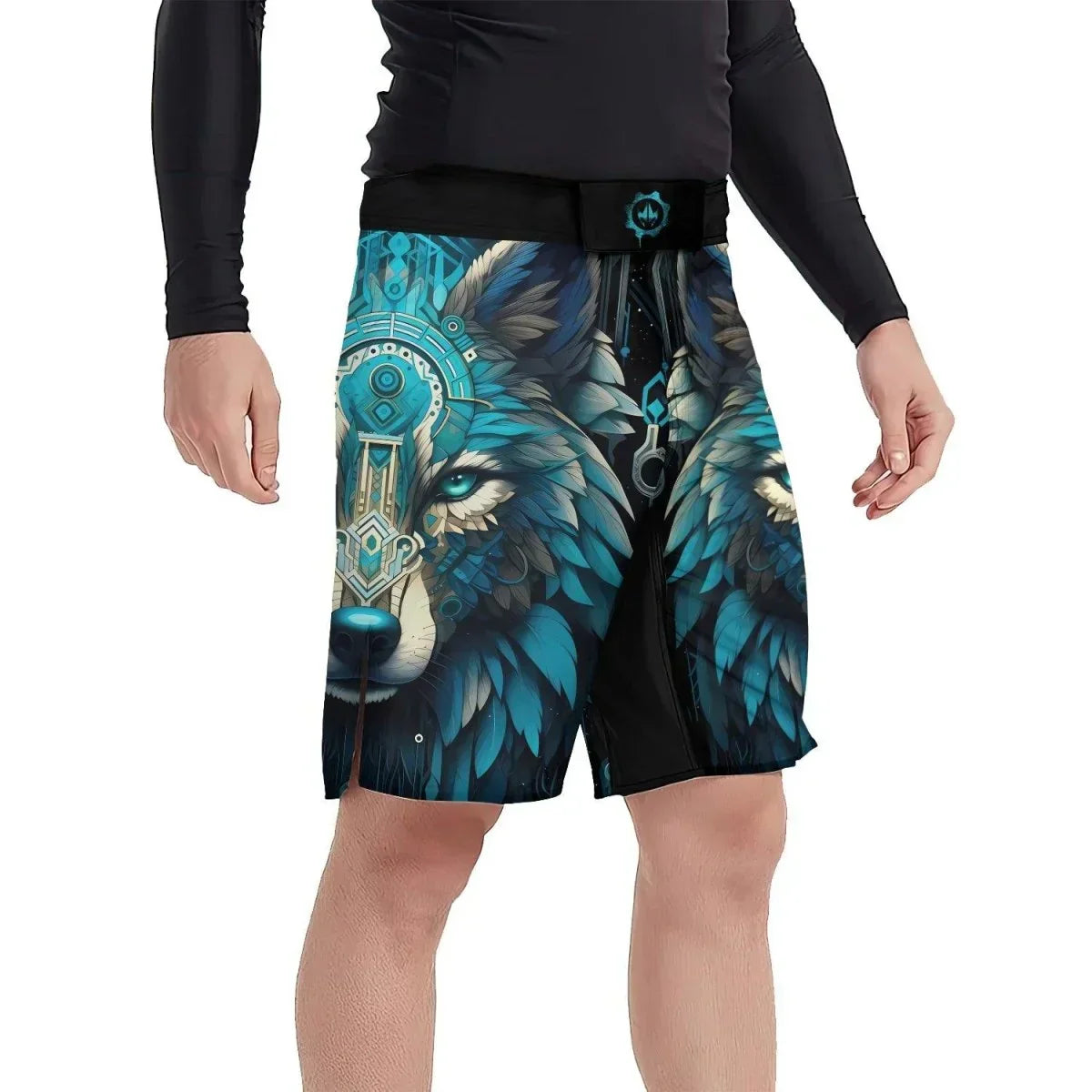 Wolf Tribal Fight Shorts | Wolf Muay Thai Shorts | Wolf Workout Shorts