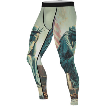 Sadness Liberty Men's Compression Leggings - BattleFitGear