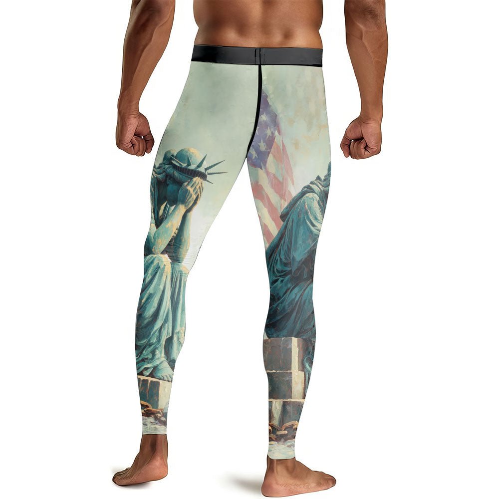 Sadness Liberty Men's Compression Leggings - BattleFitGear