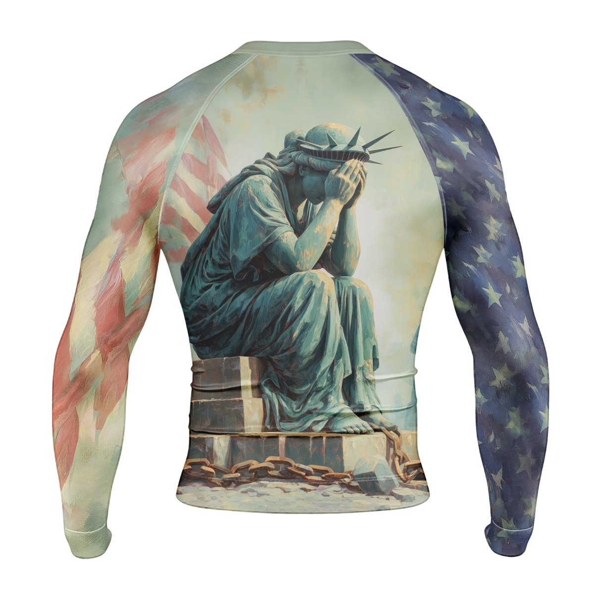 Sadness Liberty Men's Long Sleeve Rash Guard - BattleFitGear
