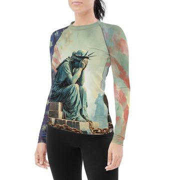 Sadness Liberty Women's Long Sleeve Rash Guard - BattleFitGear