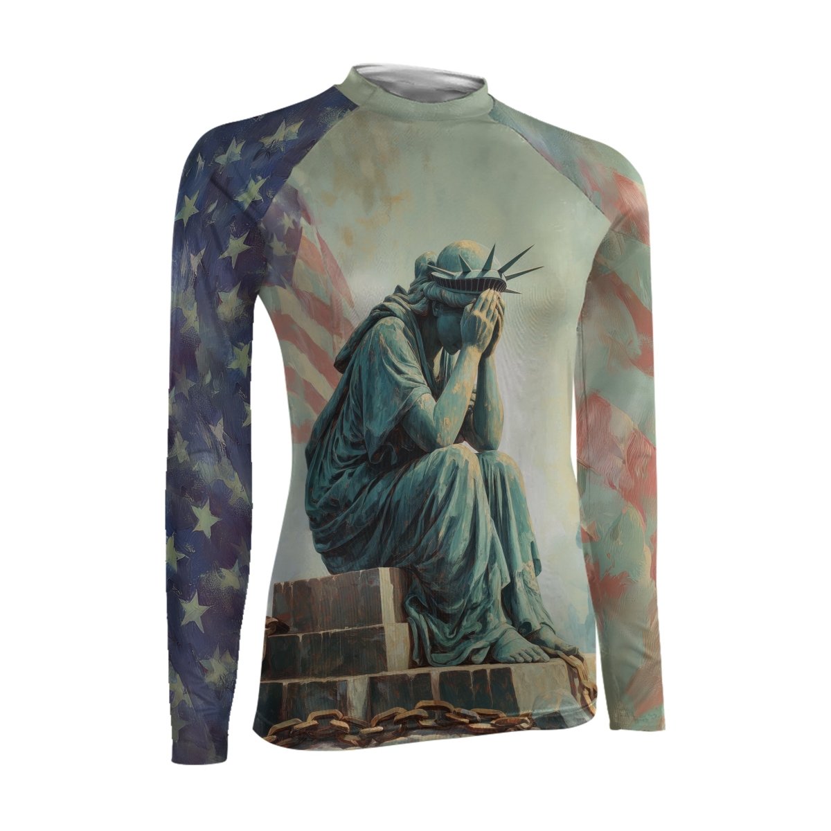 Sadness Liberty Women's Long Sleeve Rash Guard - BattleFitGear