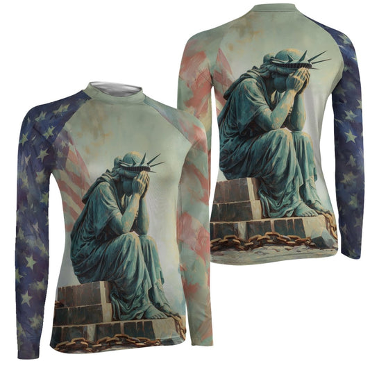 Sadness Liberty Women's Long Sleeve Rash Guard - BattleFitGear