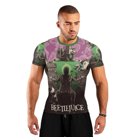 Sandworm Beetlejuice Men's Short Sleeve Rash Guard - BattleFitGear