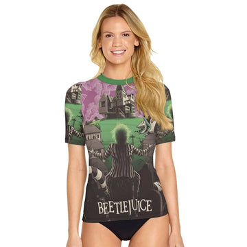 Sandworm Beetlejuice Women's Short Sleeve Rash Guard - BattleFitGear