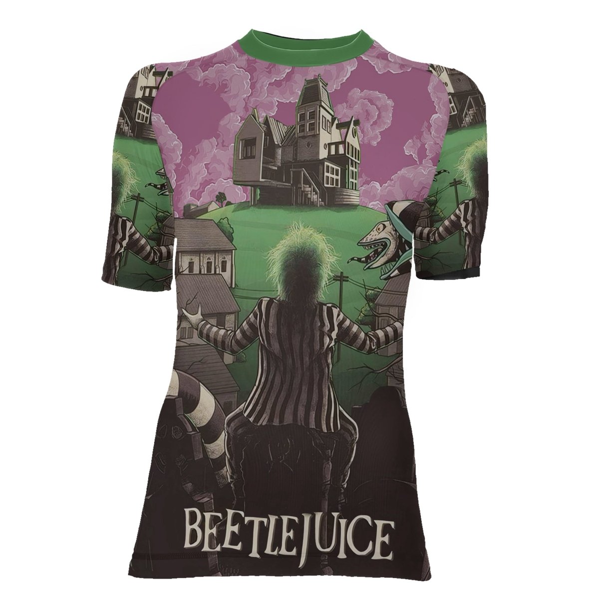 Sandworm Beetlejuice Women's Short Sleeve Rash Guard - BattleFitGear