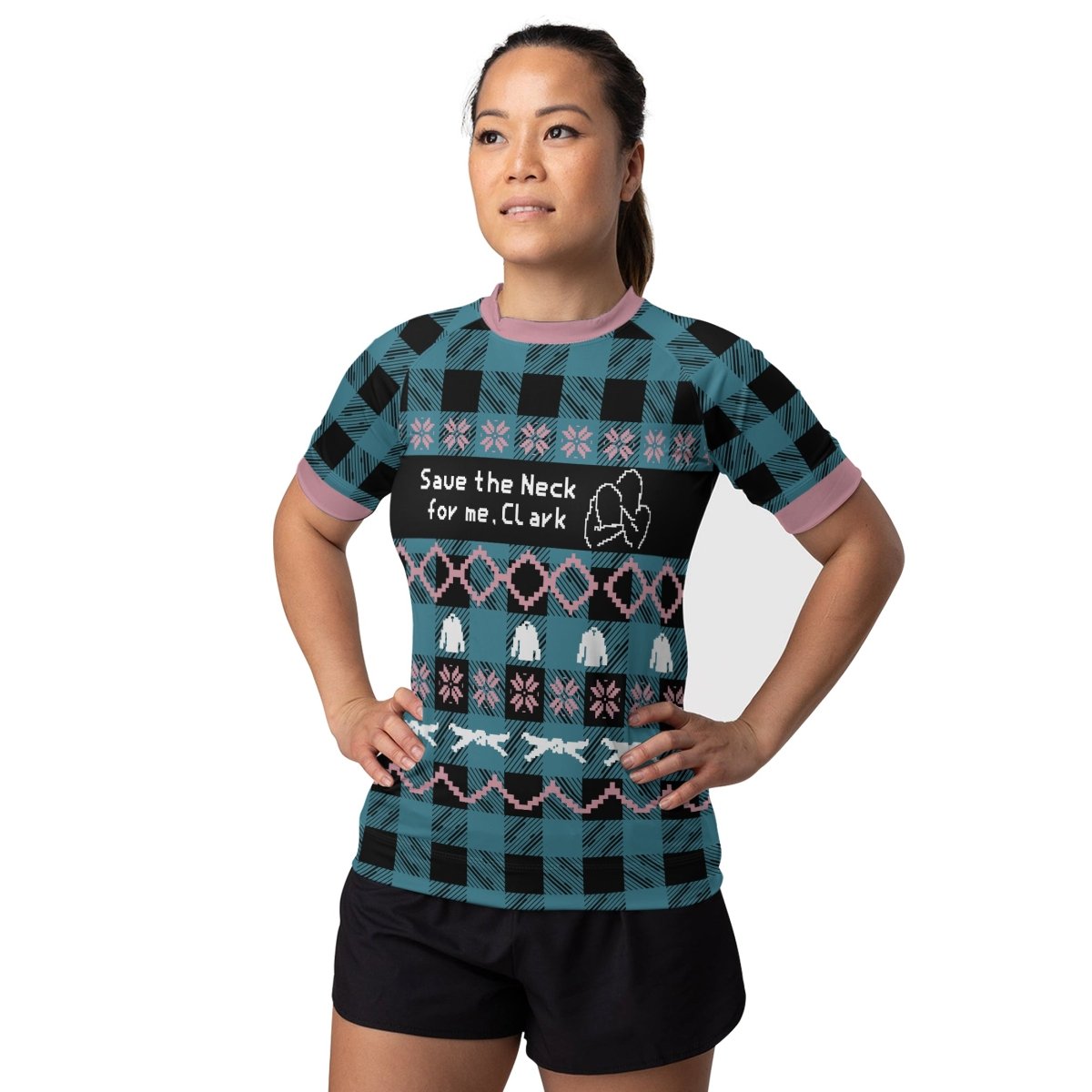 Save The Neck For Me Women's Short Sleeve Rash Guard - BattleFitGear