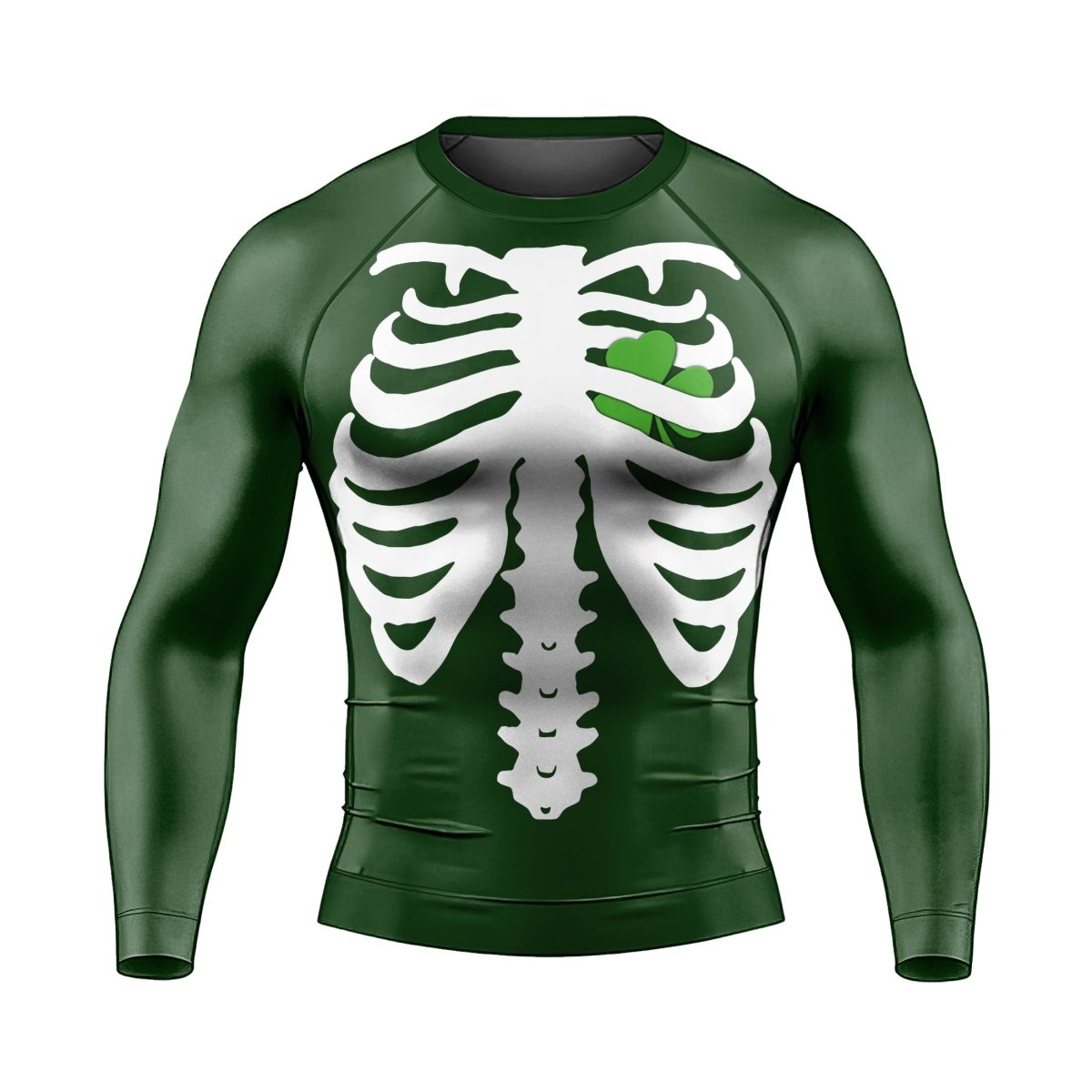 St Patrick's Heart Men's Long Sleeve Rash Guard - BattleFitGear